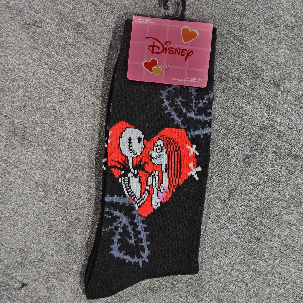 Disney The‎ Nightmare Before Christmas Jack Skellington Sally Heart Socks